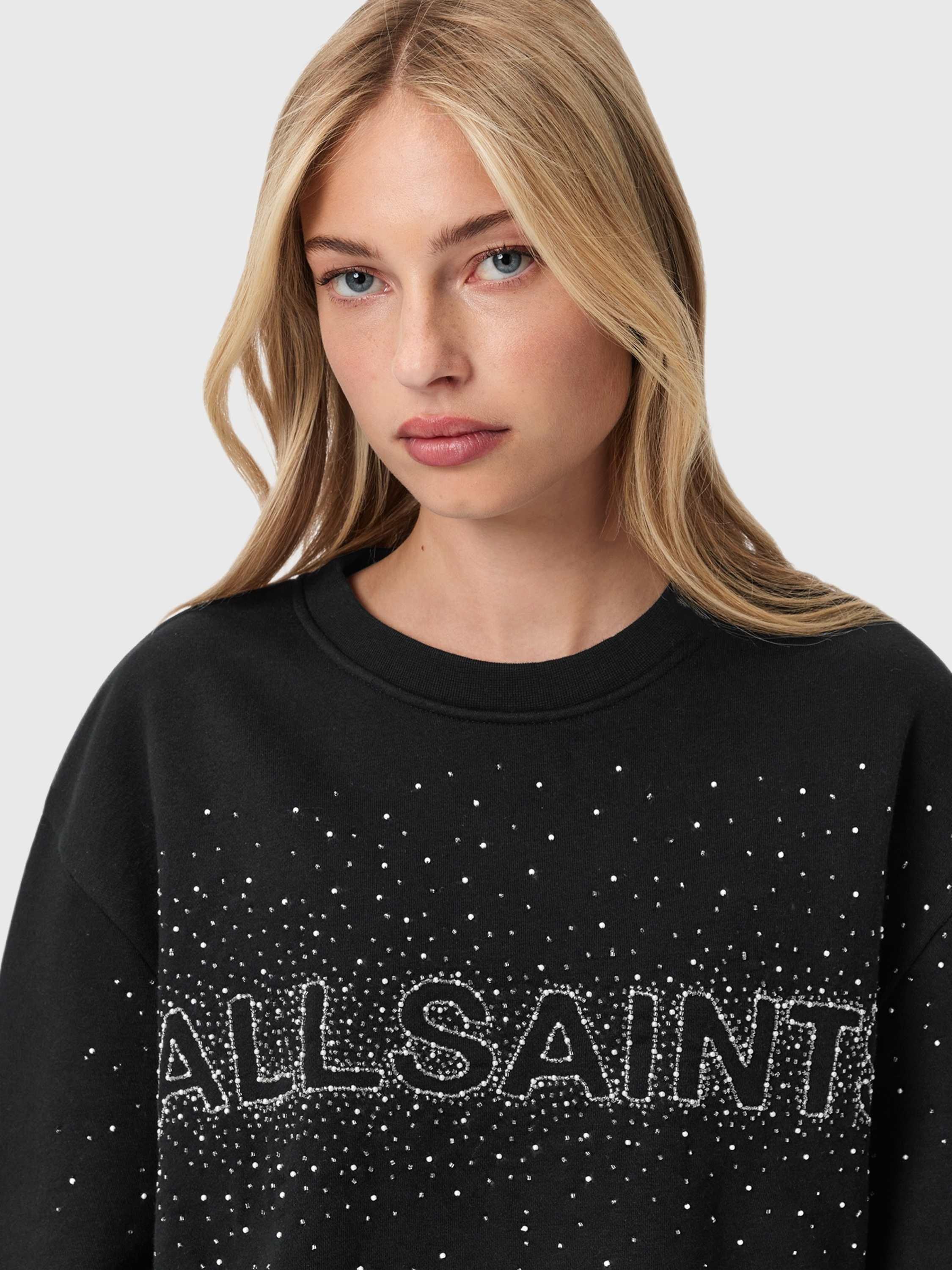 Product image 5 of 7, which shows AllSaints Etta Sprinkle Sweatshirt, Black, L