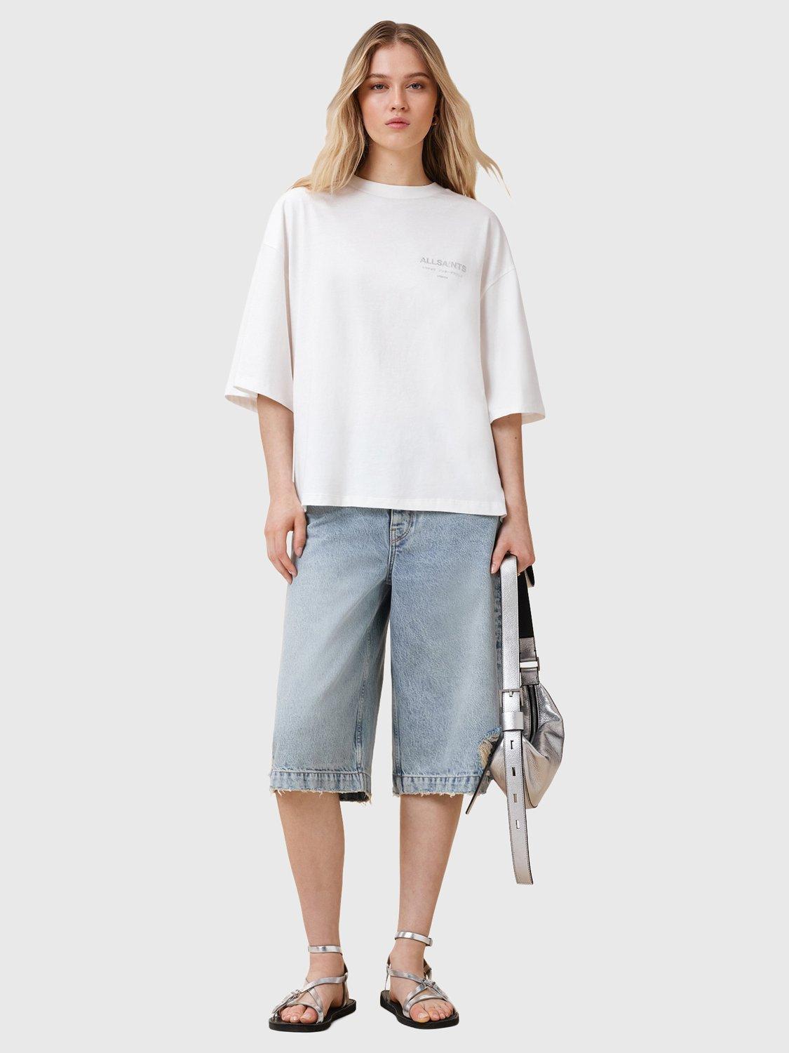 Product image 7 of 8, which shows AllSaints Under Amelie Graphic T-Shirt, White, XS