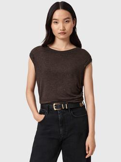AllSaints West Shimmer Tank Top, Torte Brown