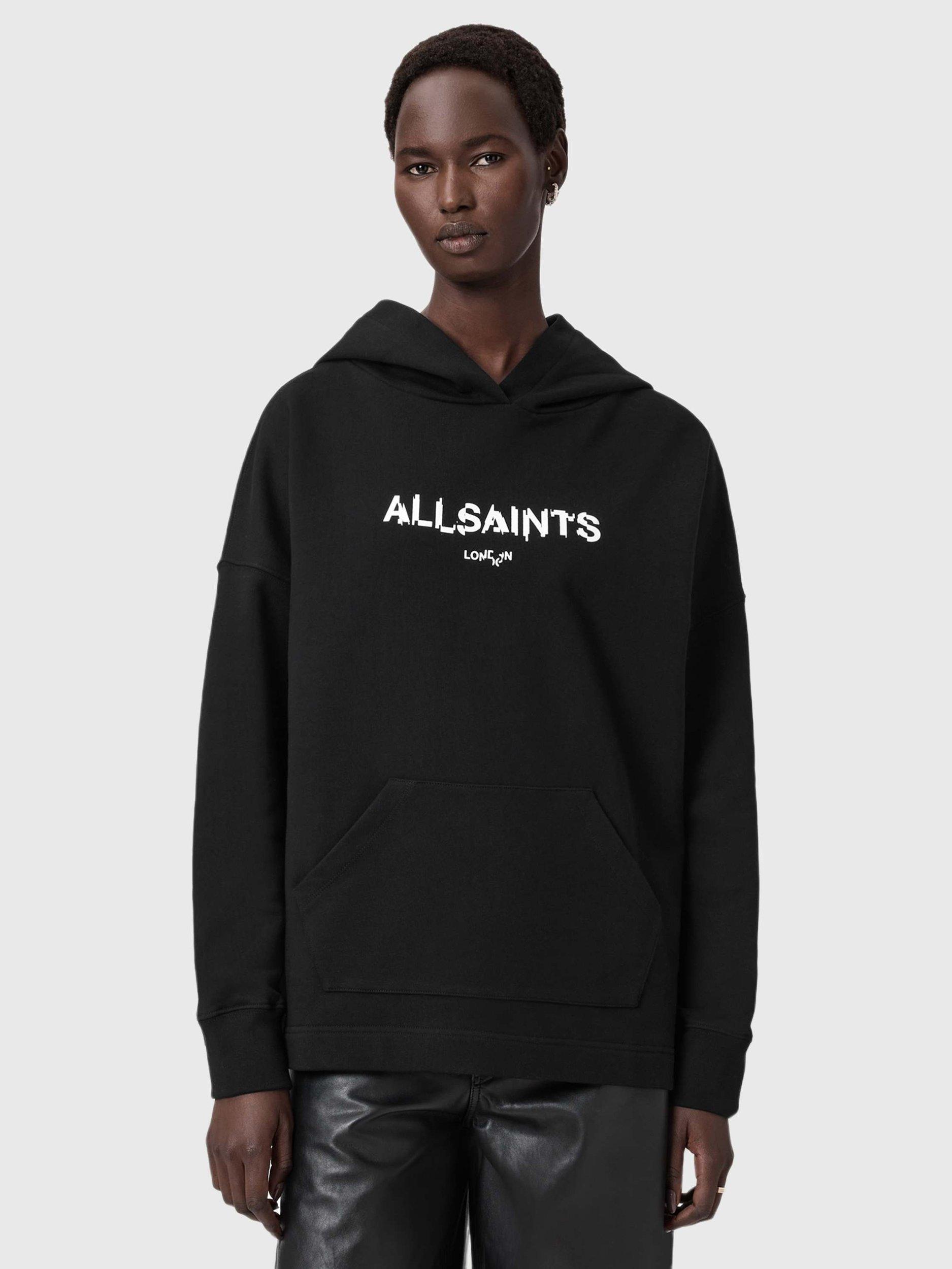 Pull à Capuche AllSaints Homme – Noir Imprimé Graphique – Taille XS – Occasion