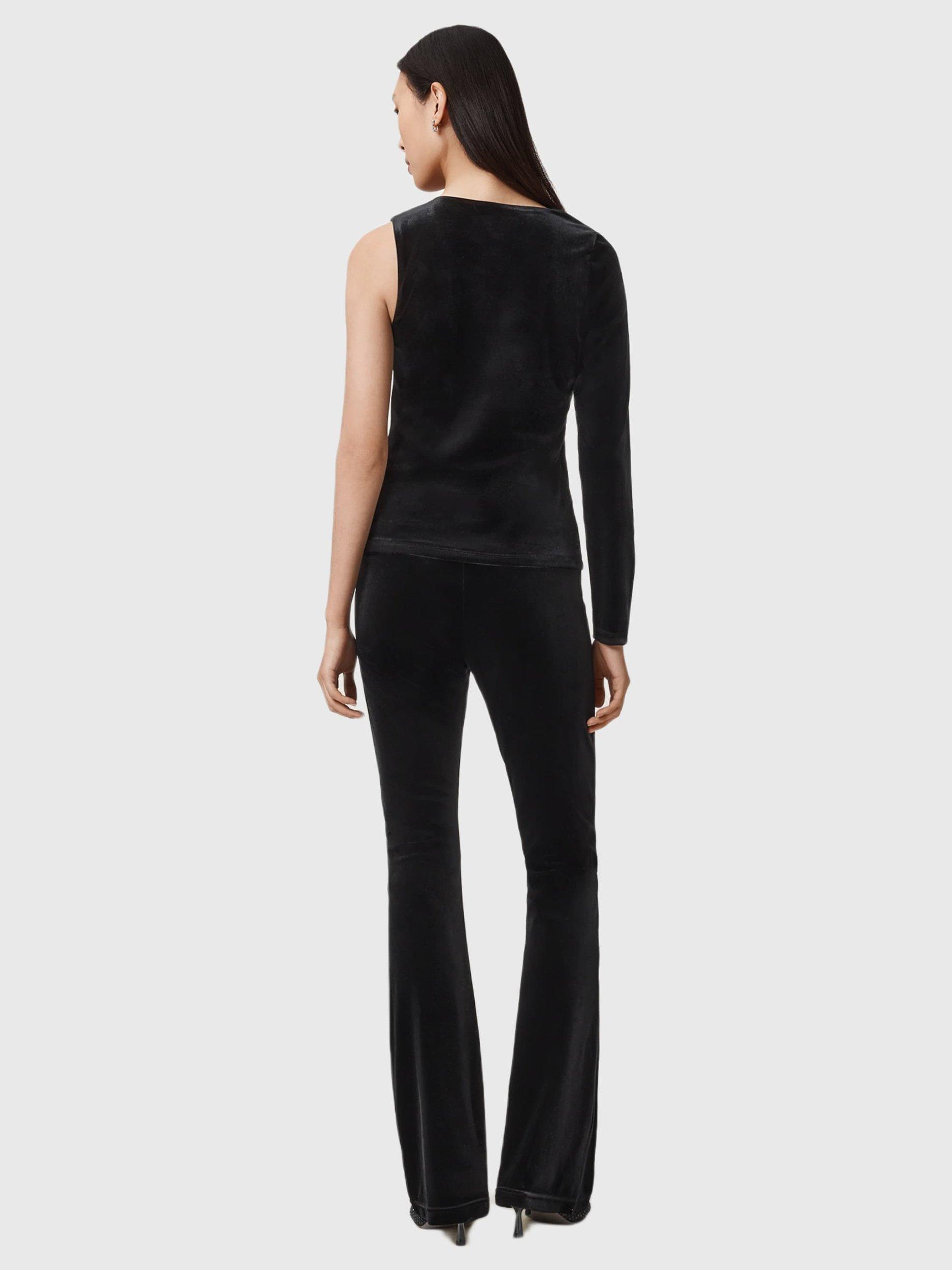 Product image 7 of 7, which shows AllSaints Zanni Velvet Flared Trousers, Black, 10