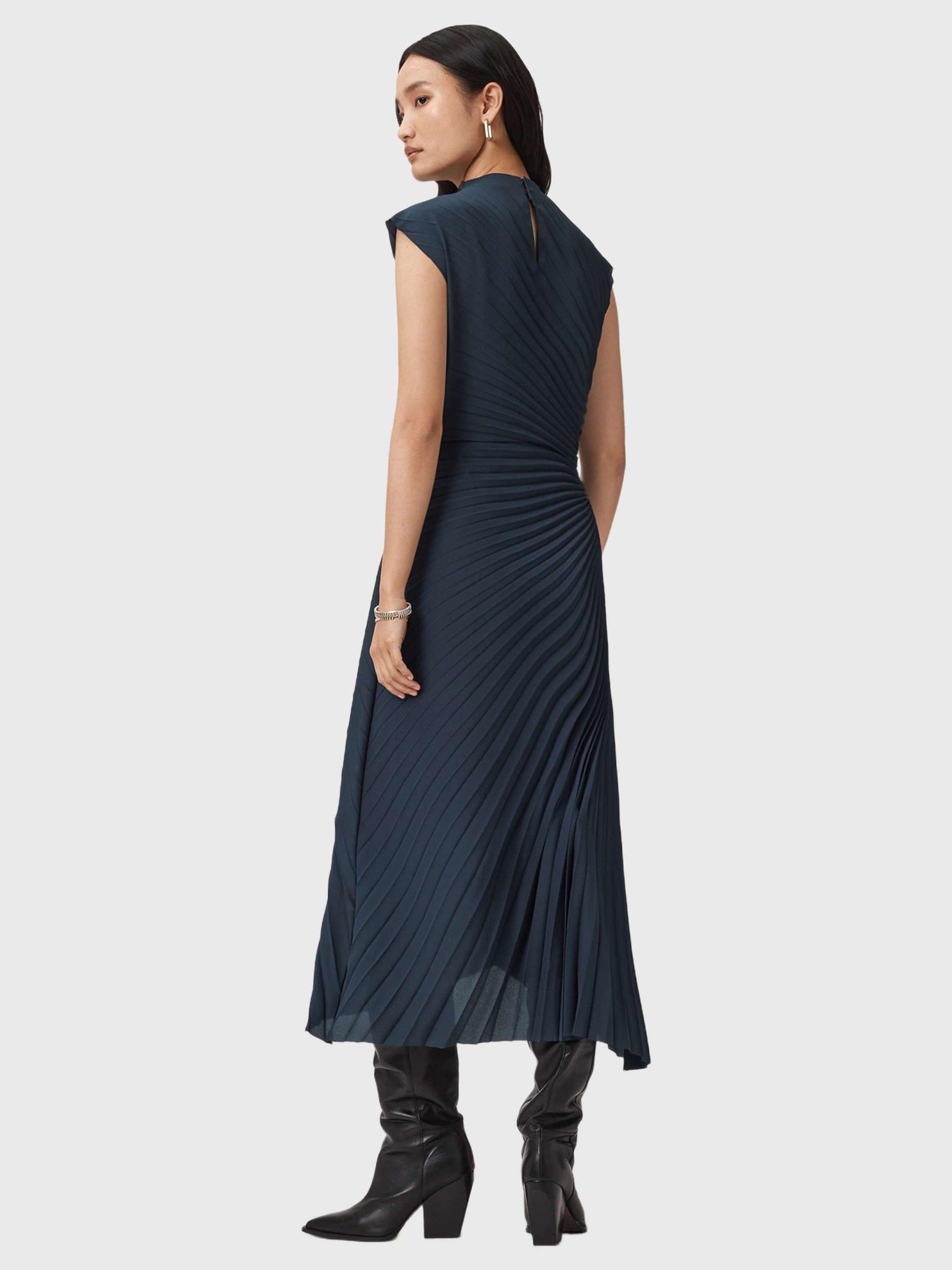 Product image 2 of 6, which shows AllSaints Rayanna Midi Dress, Collegiate Blue, 10