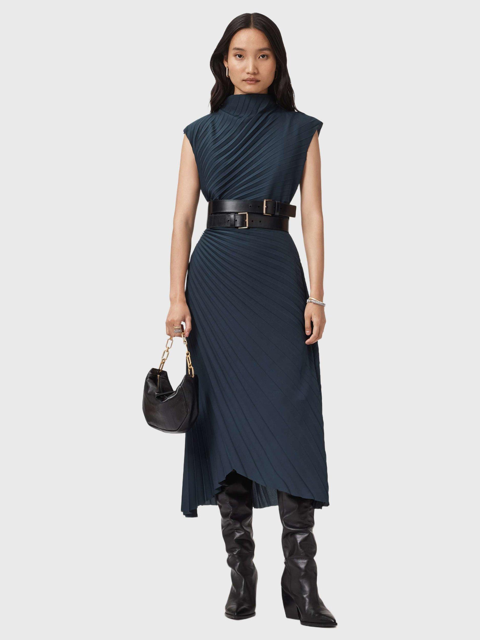 Product image 5 of 6, which shows AllSaints Rayanna Midi Dress, Collegiate Blue, 10