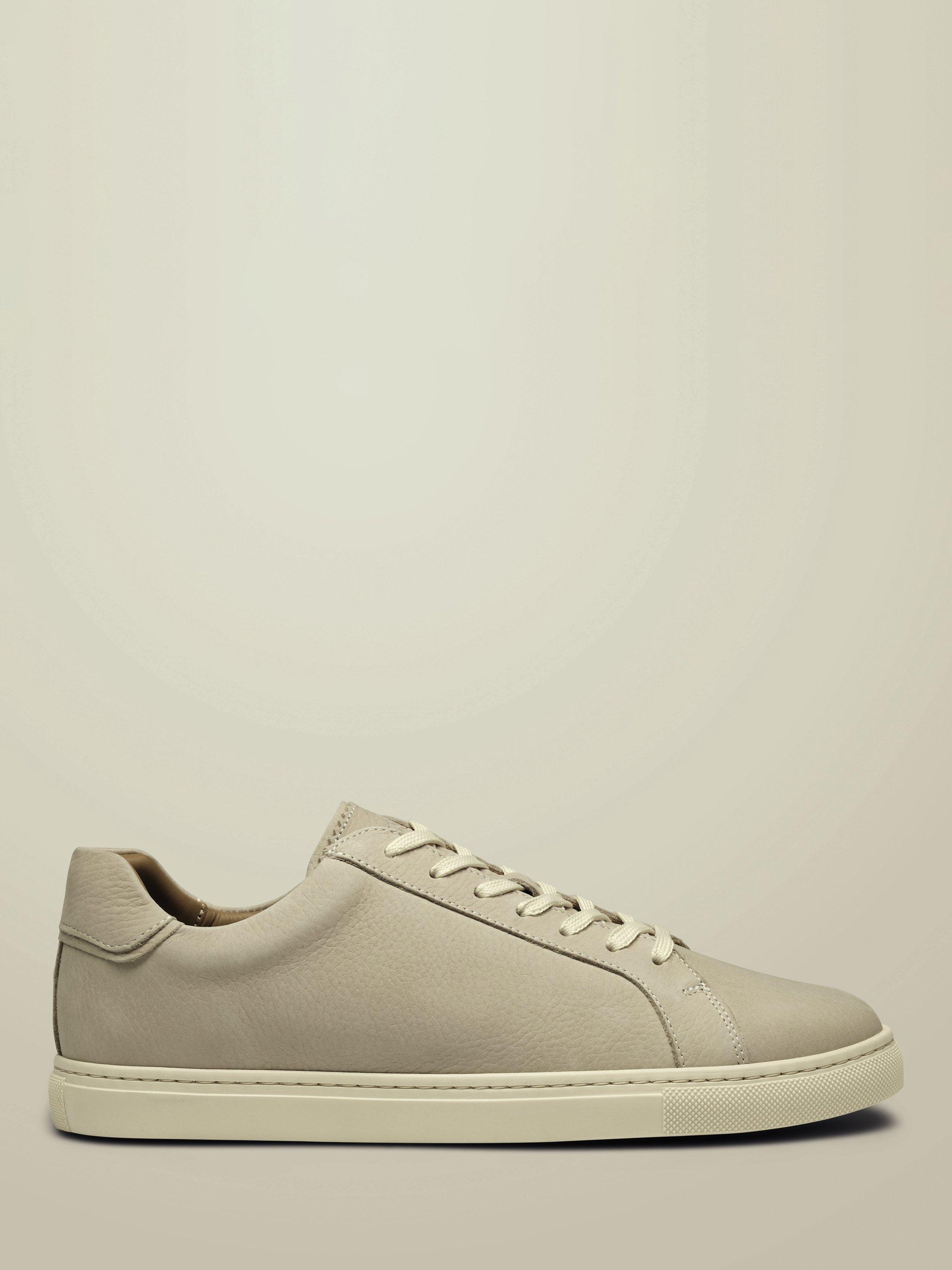 Product image 1 of 4, which shows Charles Tyrwhitt Leather Trainers, Chalk, 7