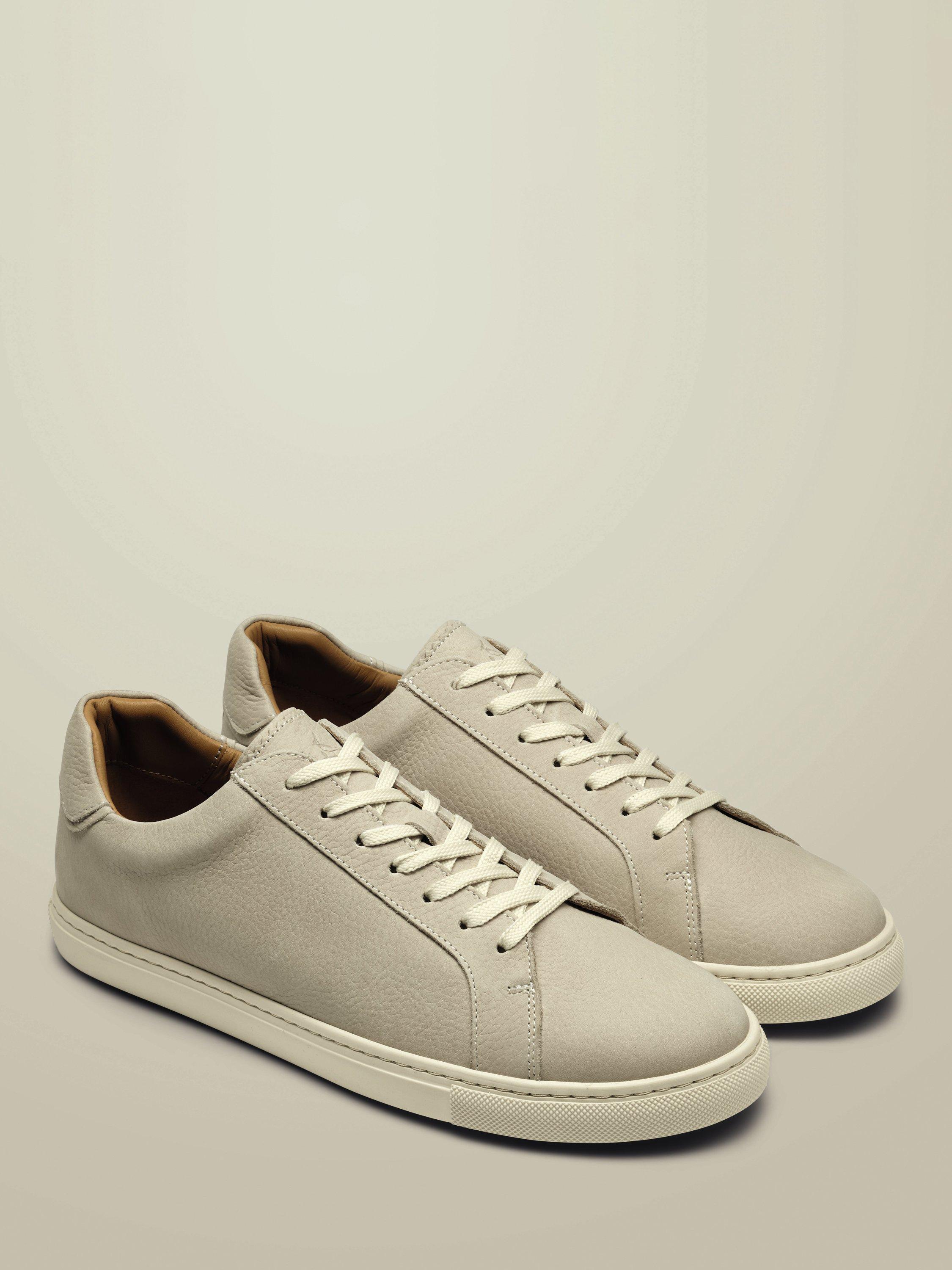 Product image 2 of 4, which shows Charles Tyrwhitt Leather Trainers, Chalk, 7