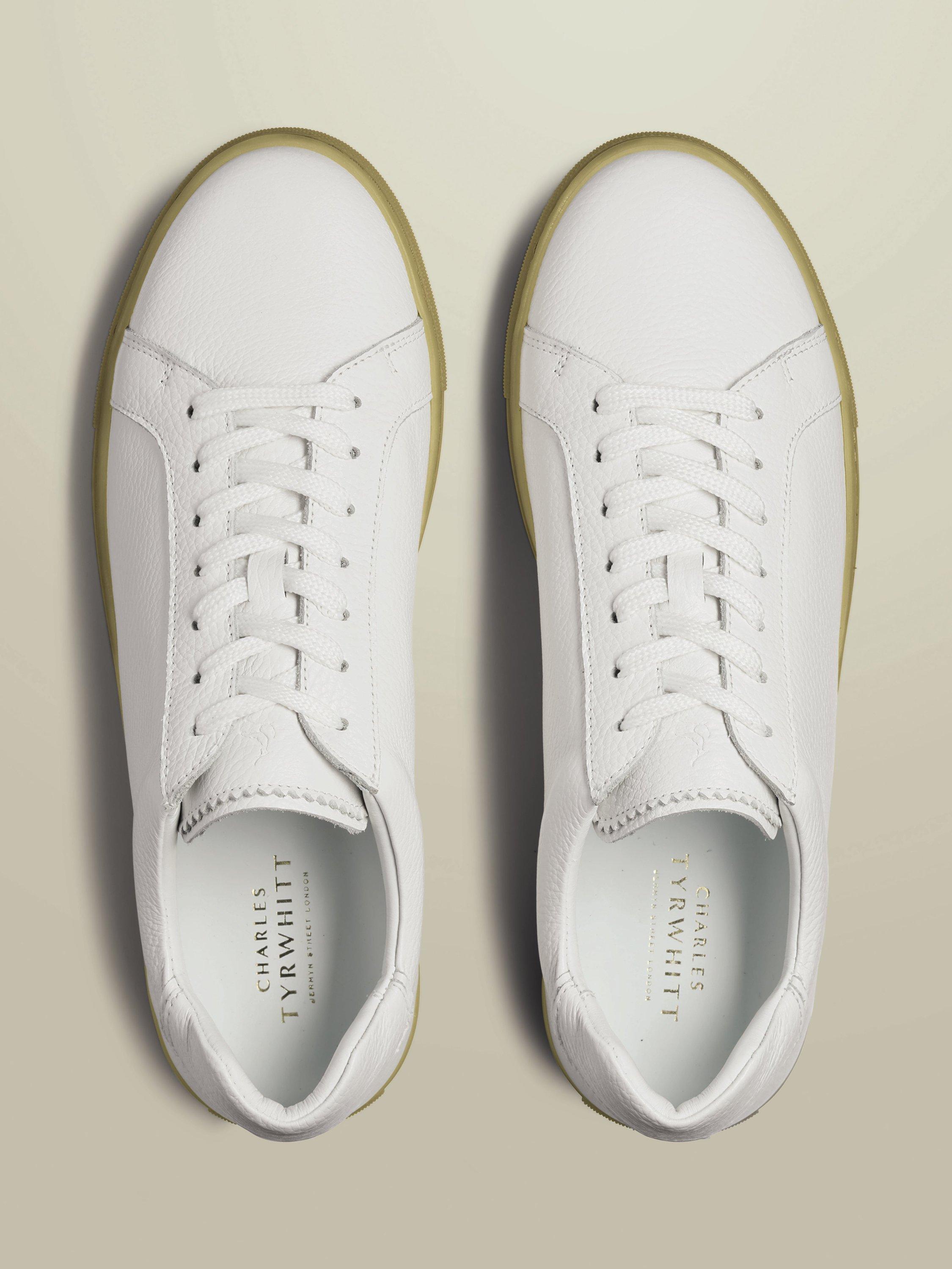 Product image 3 of 4, which shows Charles Tyrwhitt Leather Trainers, White, 7