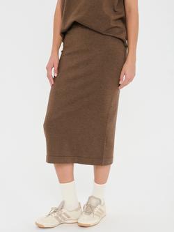 Saint Tropez MilaSZ Viscose Blend Midi Skirt, Fondue Fudge Melange