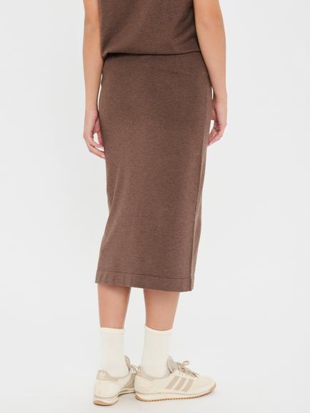 Saint Tropez MilaSZ Viscose Blend Midi Skirt - view 2, Fondue Fudge Melange