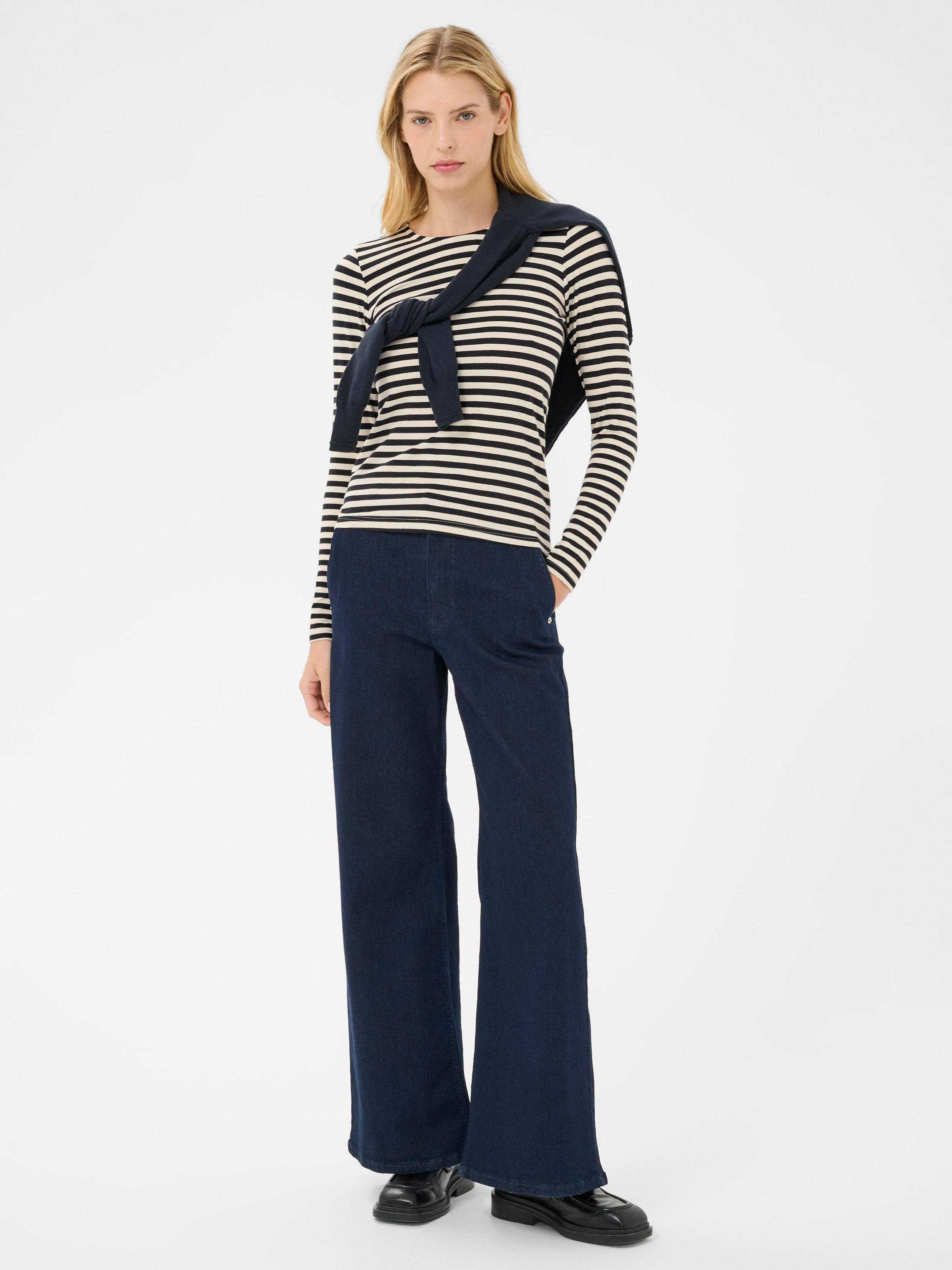 Product image 3 of 6, which shows Part Two NemajasPW Striped T-Shirt , White/Dark Gray, XS