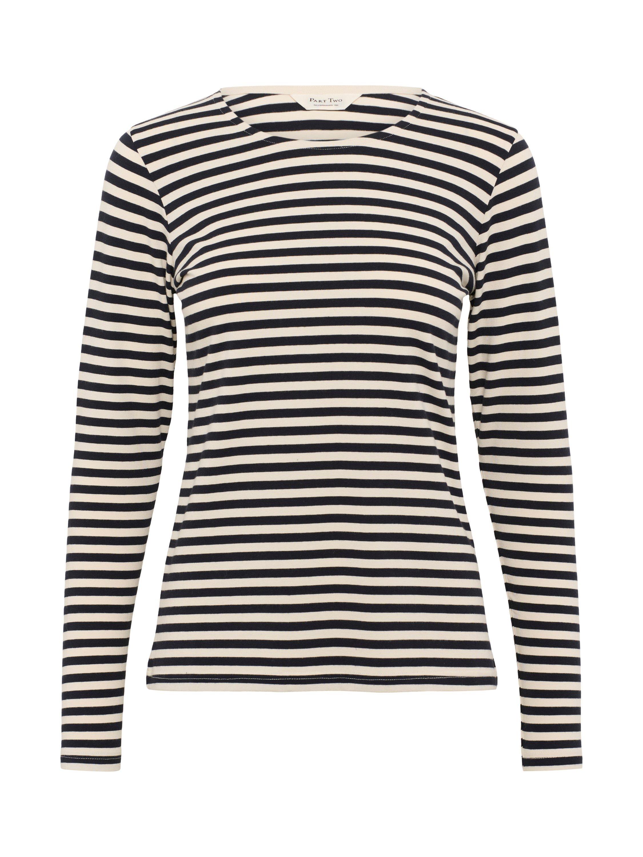 Product image 5 of 6, which shows Part Two NemajasPW Striped T-Shirt , White/Dark Gray, XS