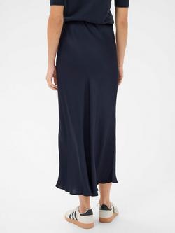 Part Two LaurinaPW Elastic Waist A-Line Midi Skirt - view 2, Dark Navy