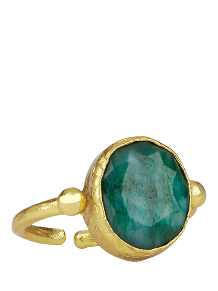 Ottoman Hands Siena Emerald Ring, Gold, Gold