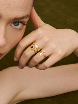 Ottoman Hands Lapis Moon and Star Ring, Gold, One Size - view 2, Gold