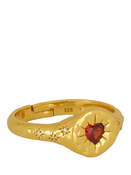 Ottoman Hands Heart Stacking Ring, Gold