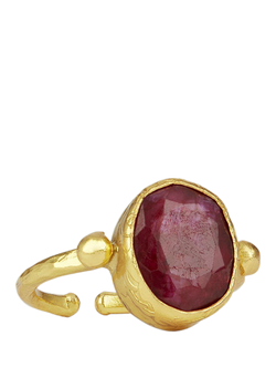Ottoman Hands Siena Ruby Ring, Gold, Gold