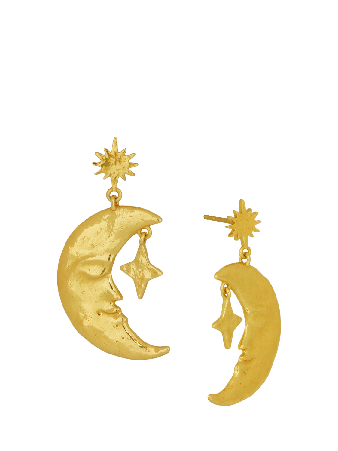 Product image 1 of 5, which shows Ottoman Hands Crescent Moon Earrings, Gold