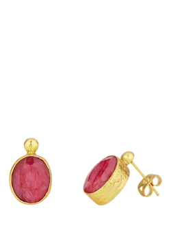 Ottoman Hands Siena Ruby Earrings, Gold, Gold
