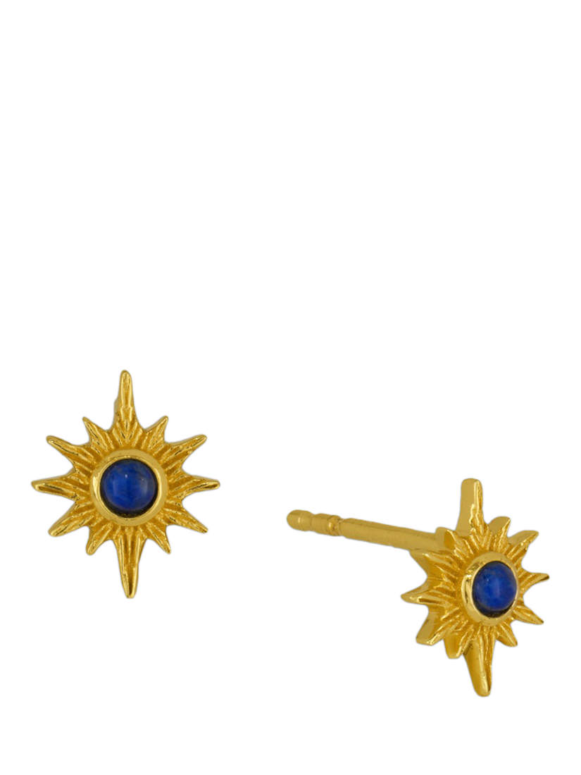 Product image 1 of 5, which shows Ottoman Hands Lapis Star Stud Earrings, Gold