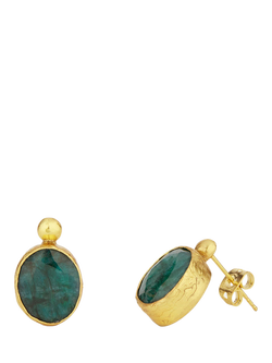 Ottoman Hands Siena Emerald Earrings, Gold, Gold