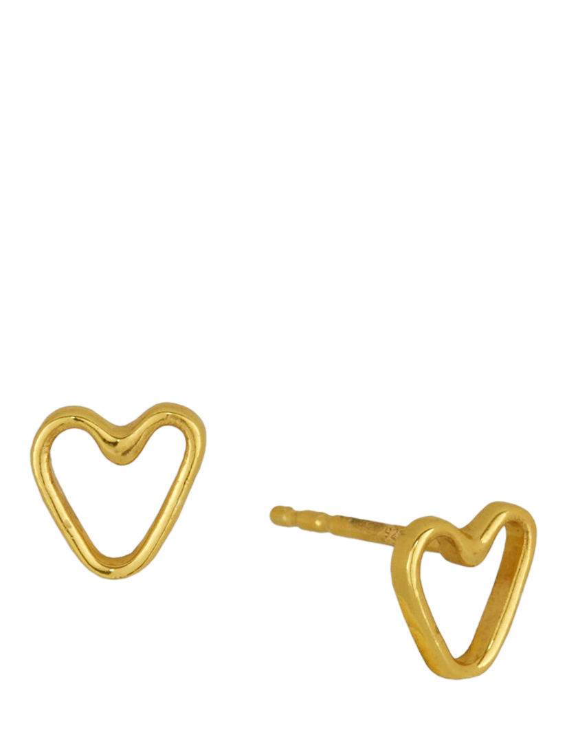Product image 1 of 7, which shows Ottoman Hands Heart Stud Earrings, Gold