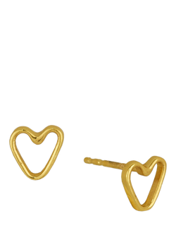 Ottoman Hands Heart Stud Earrings, Gold, Gold