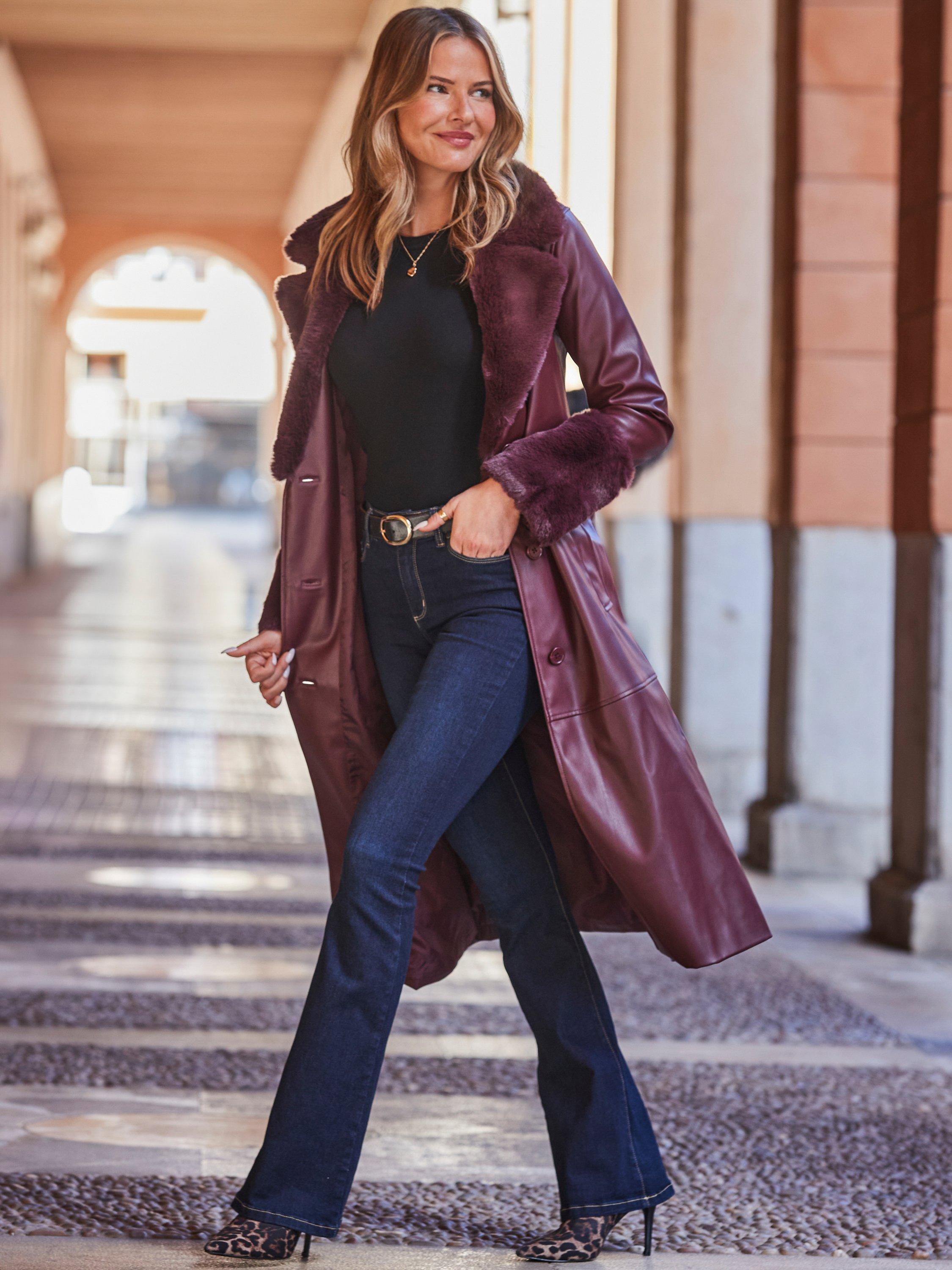 Product image 2 of 8, which shows Sosandar High Rise Kick Flare Jeans, Dark Indigo, 10R