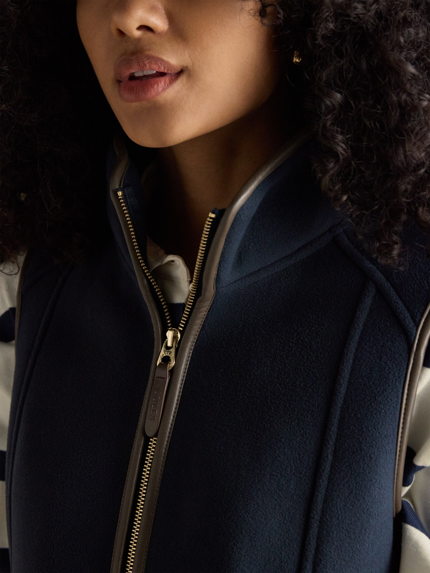 Product image 6 of 9, which shows Joules Heritage Fleece Gilet, Navy, 6