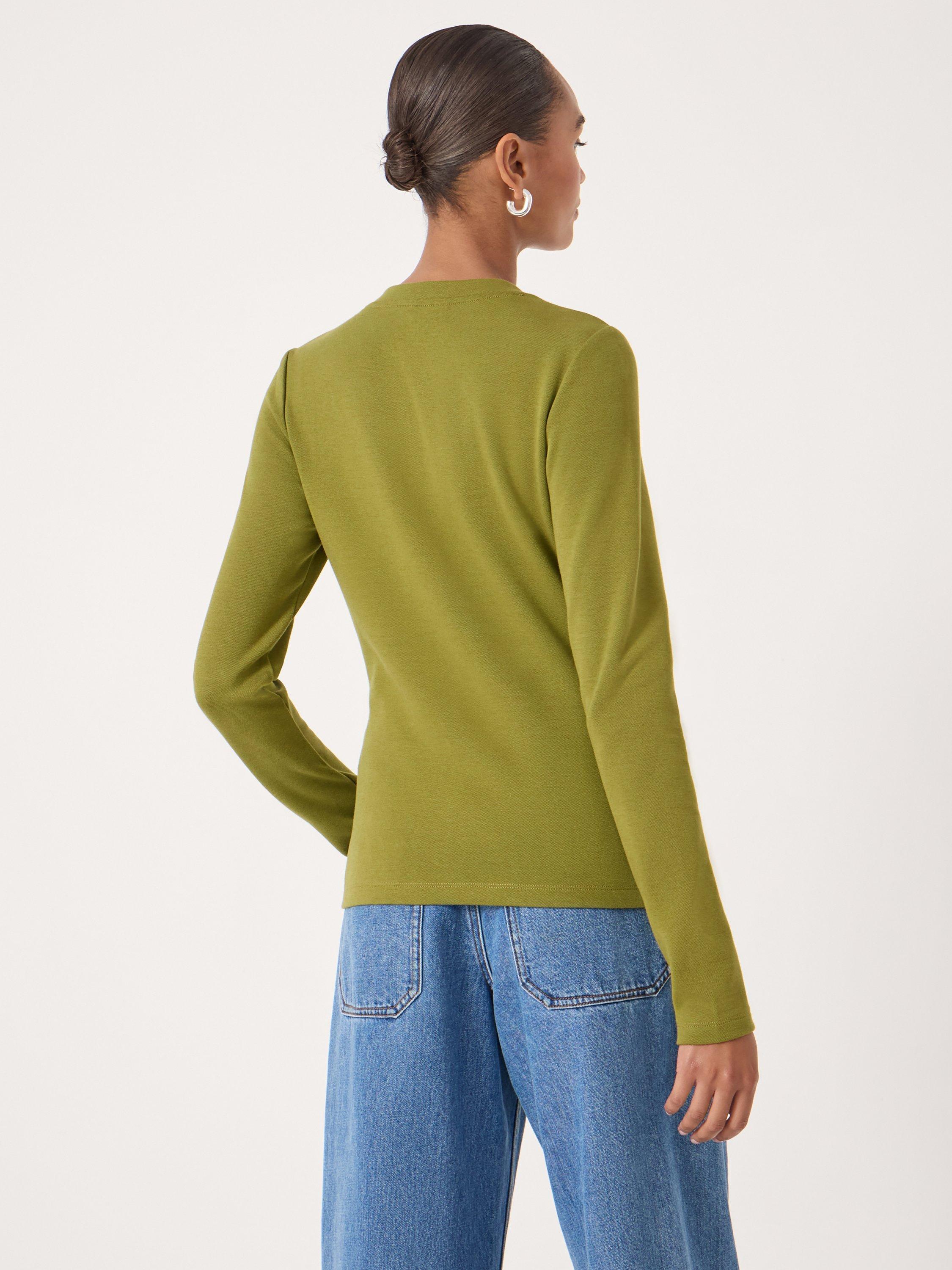 Product image 5 of 5, which shows HUSH Jersey Crew Neck  Cardigan , Peat Moss, XXS