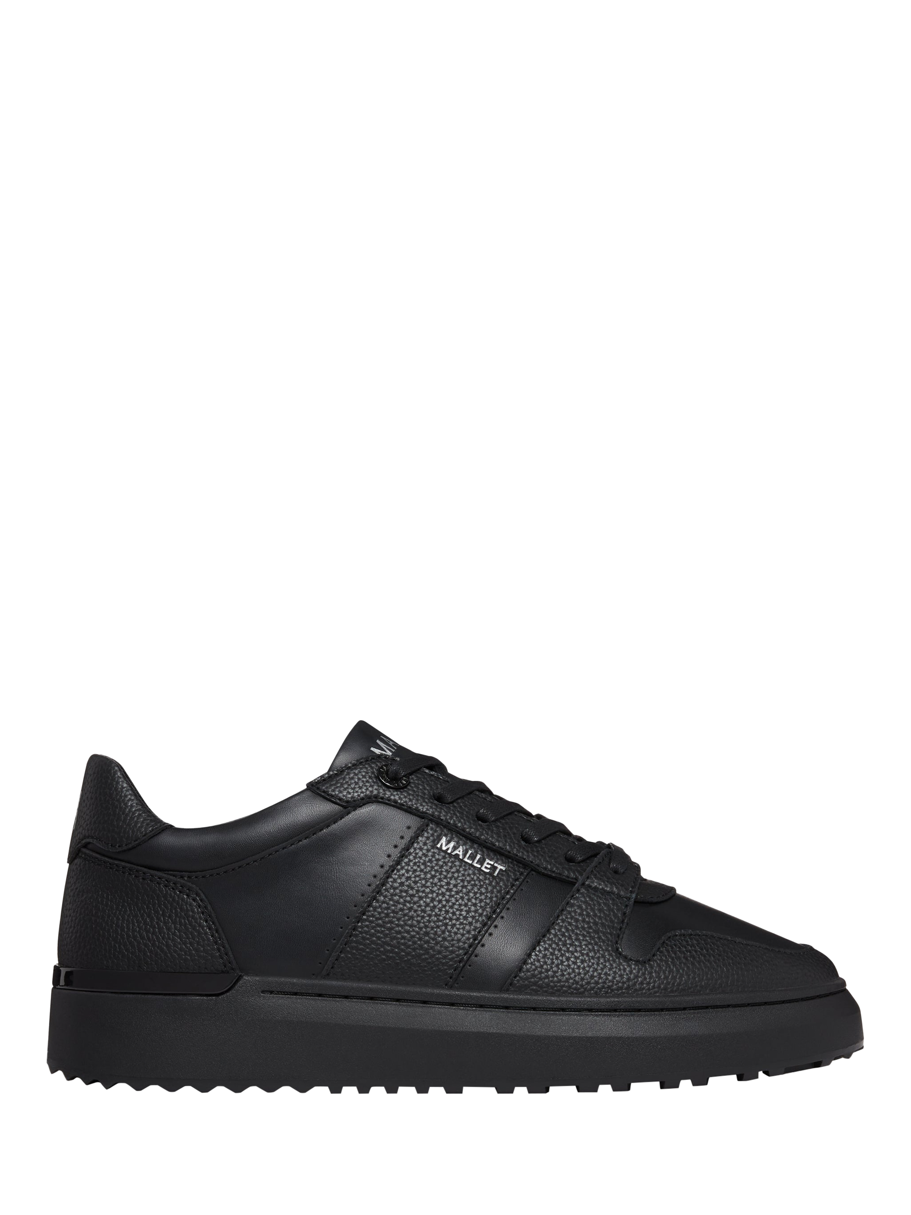 Product image 1 of 5, which shows Mallet Hoxton Lite Leather Lace-Up Trainers, Black, 11