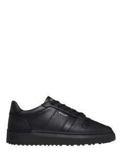 Mallet Hoxton Lite Leather Lace-Up Trainers, Black, Black