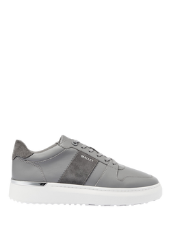 Mallet Hoxton Lite Leather Lace-Up Trainers, Grey, Grey