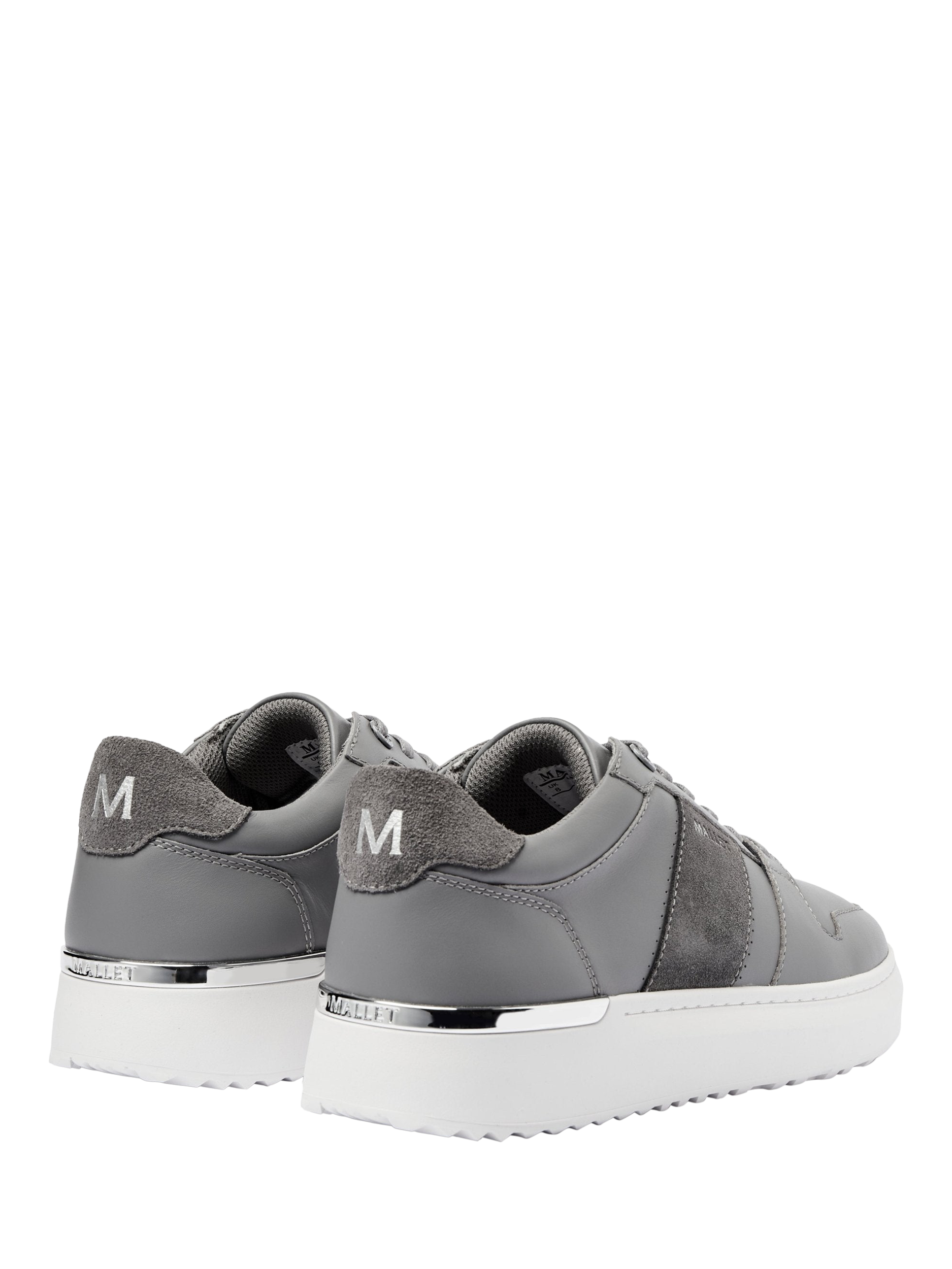 Product image 3 of 5, which shows Mallet Hoxton Lite Leather Lace-Up Trainers, Grey, 12