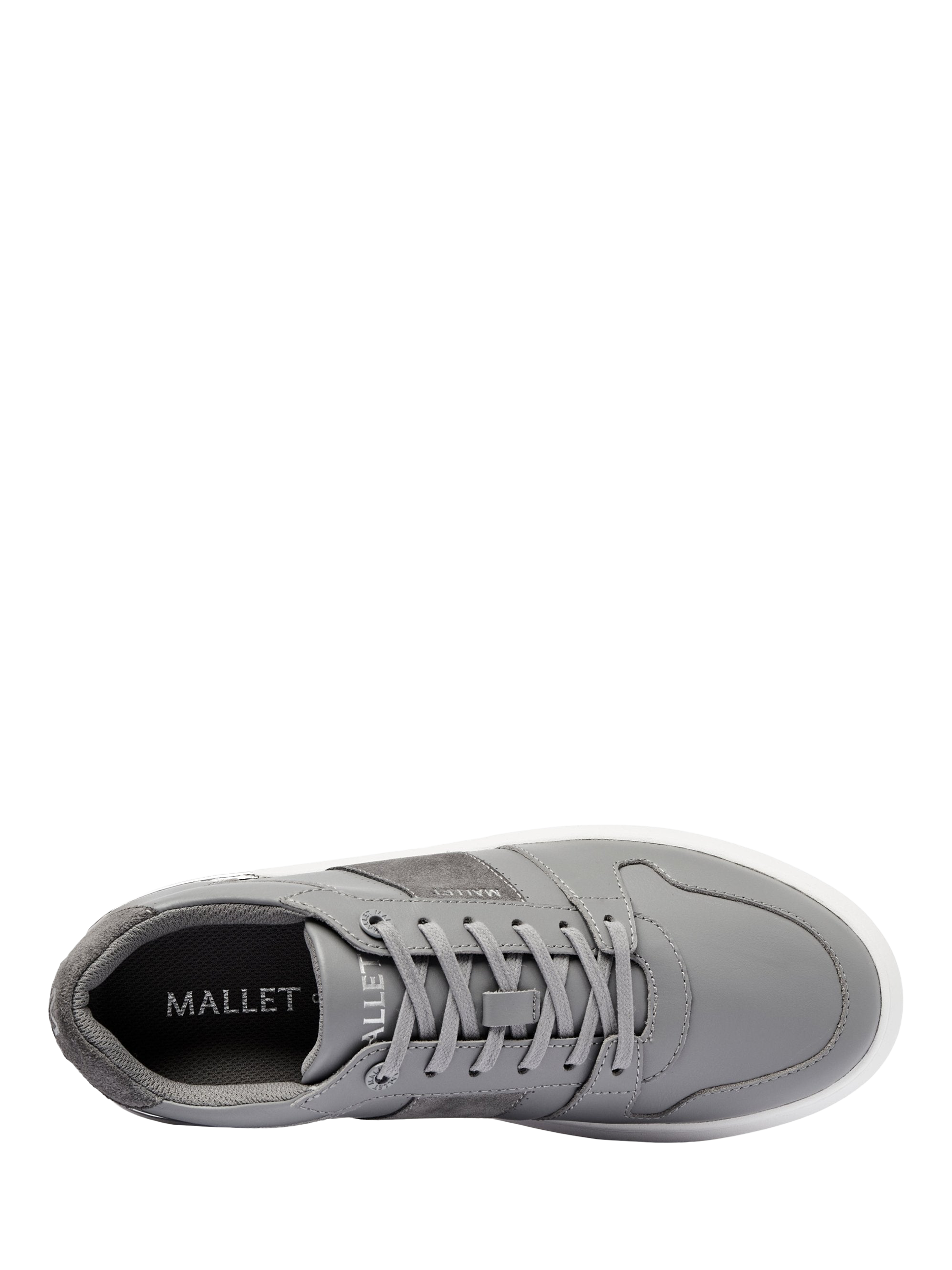 Product image 4 of 5, which shows Mallet Hoxton Lite Leather Lace-Up Trainers, Grey, 12
