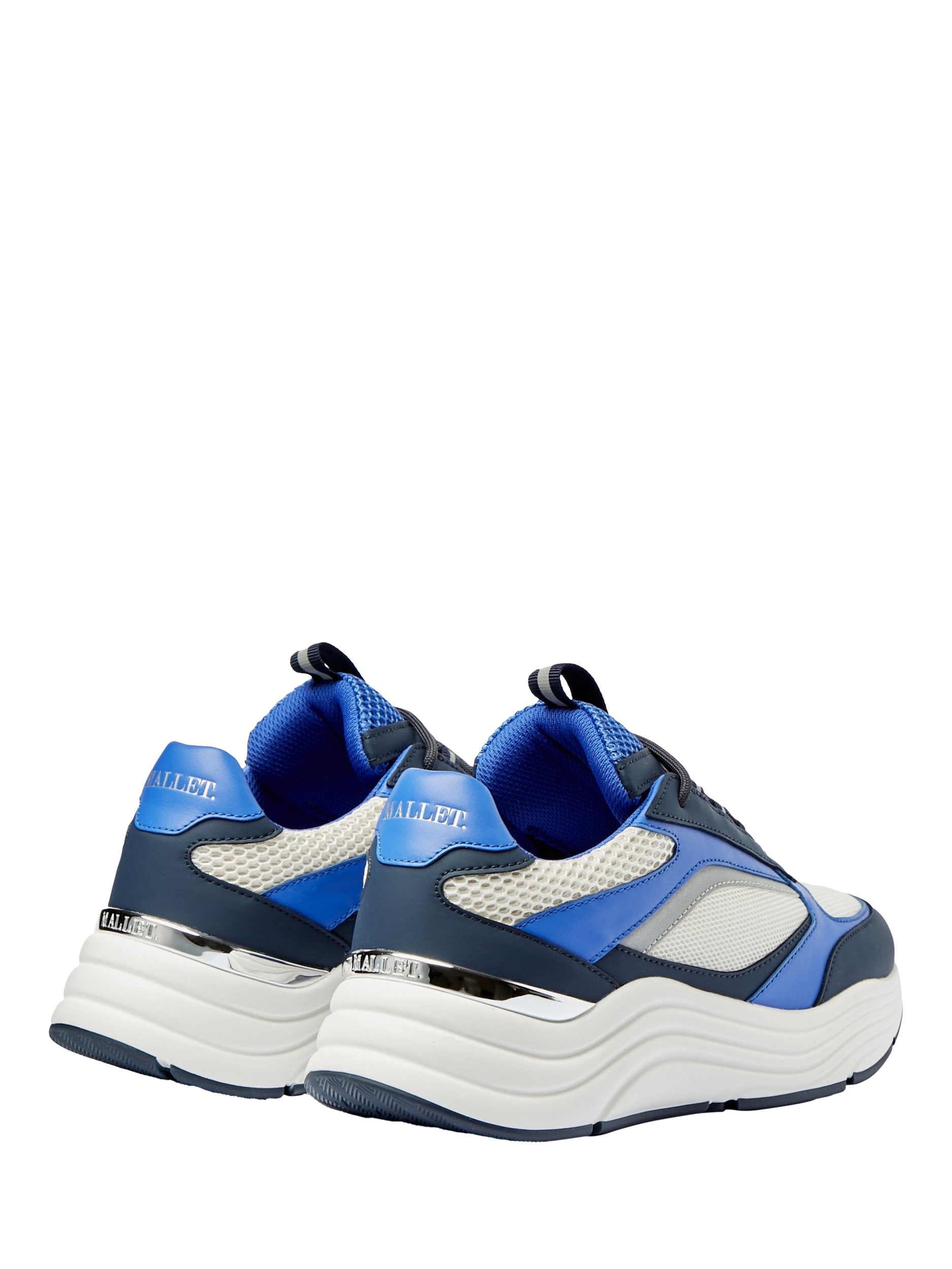 Product image 3 of 4, which shows Mallet Cyrus 2.0 Leather Lace-Up Trainers, White Blue, 8