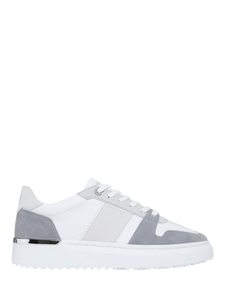 Mallet Hoxton Lite Lace-Up Trainers, White Grey, White Grey