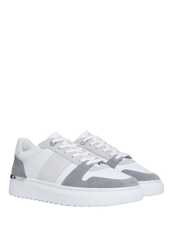 Mallet Hoxton Lite Lace-Up Trainers, White Grey - view 2, White Grey