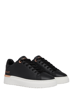 Mallet GRFTR Lite Leather Lace Up Trainers, Black - view 2, Black