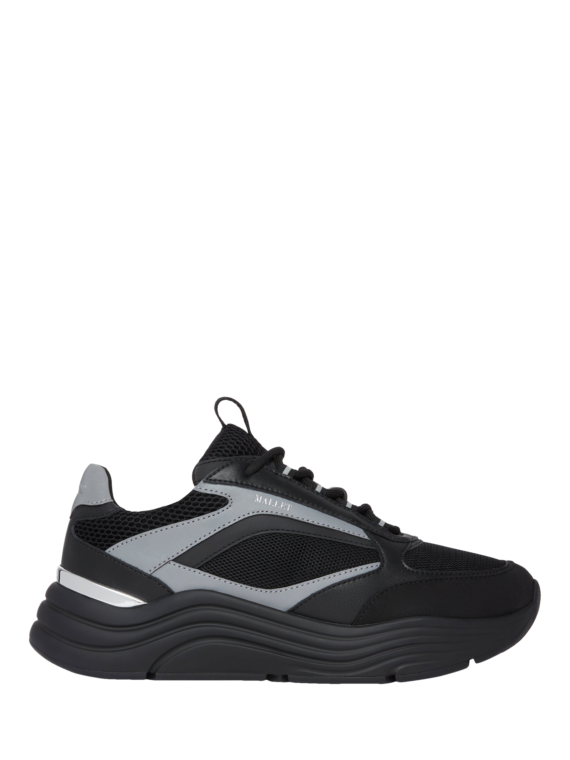 Product image 1 of 5, which shows Mallet Cyrus 2.0 Leather Lace-Up Trainers, Black, 9