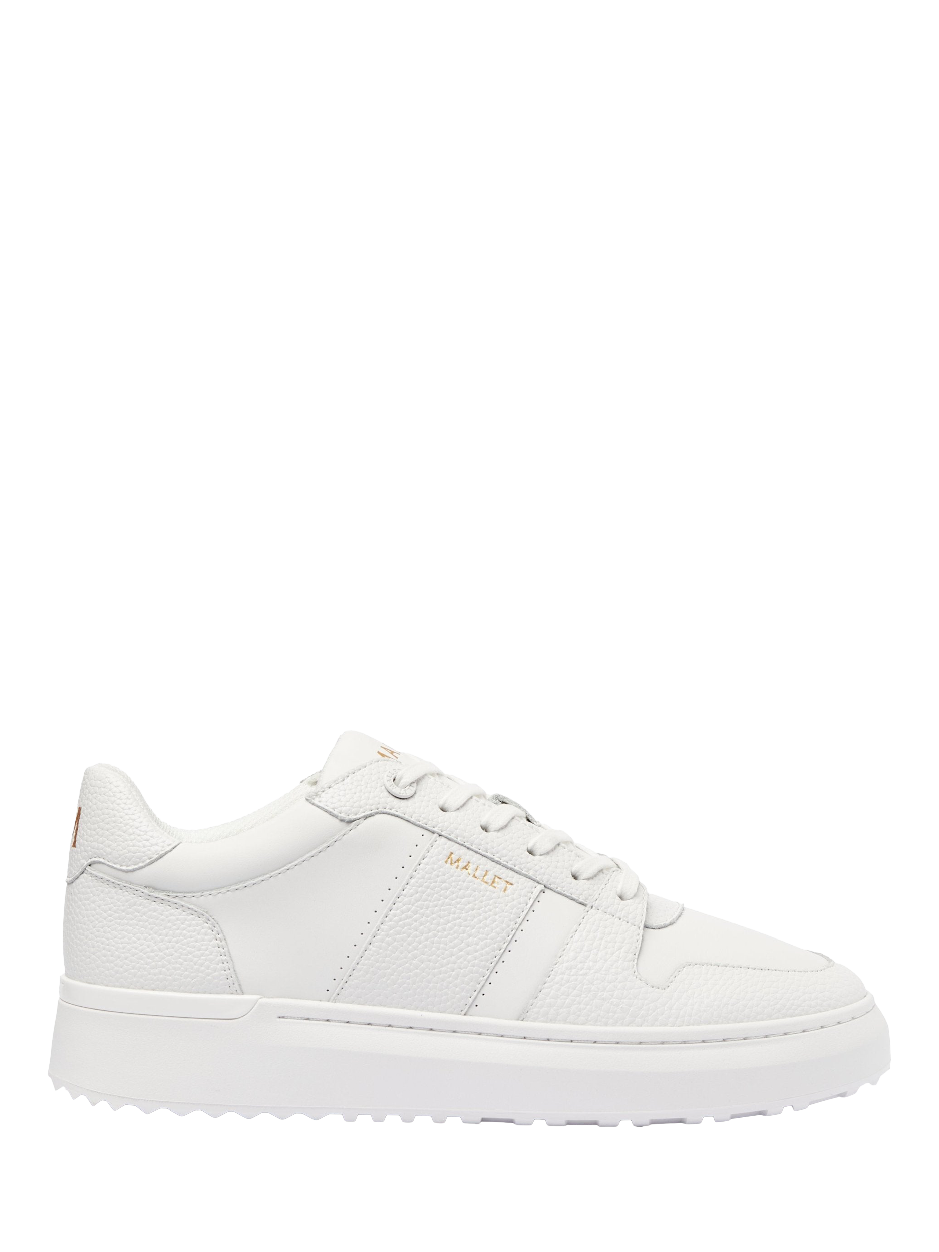 Product image 1 of 5, which shows Mallet Hoxton Lite Leather Lace-Up Trainers, White, 10
