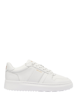 Mallet Hoxton Lite Leather Lace-Up Trainers, White, White