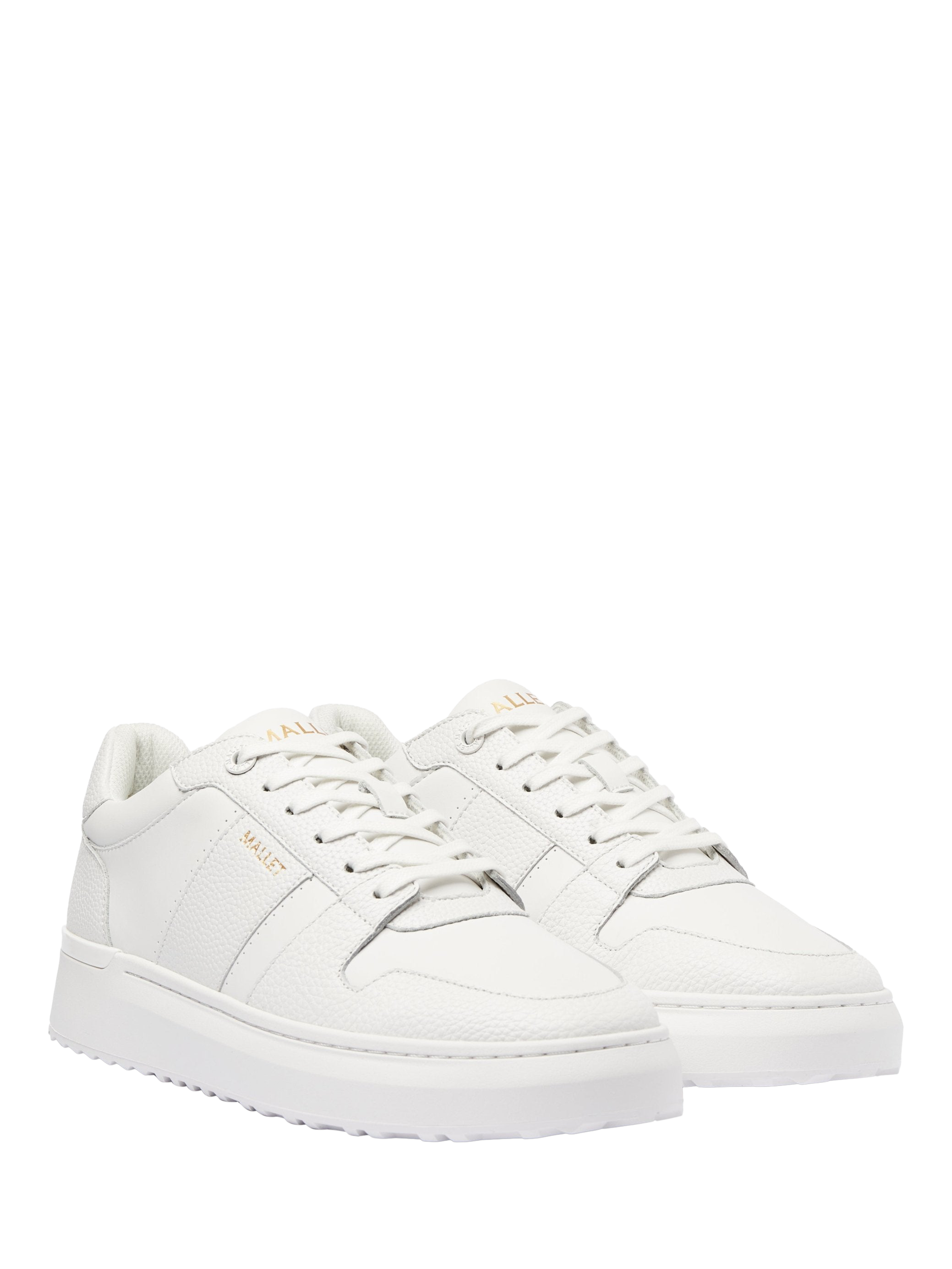 Product image 2 of 5, which shows Mallet Hoxton Lite Leather Lace-Up Trainers, White, 10