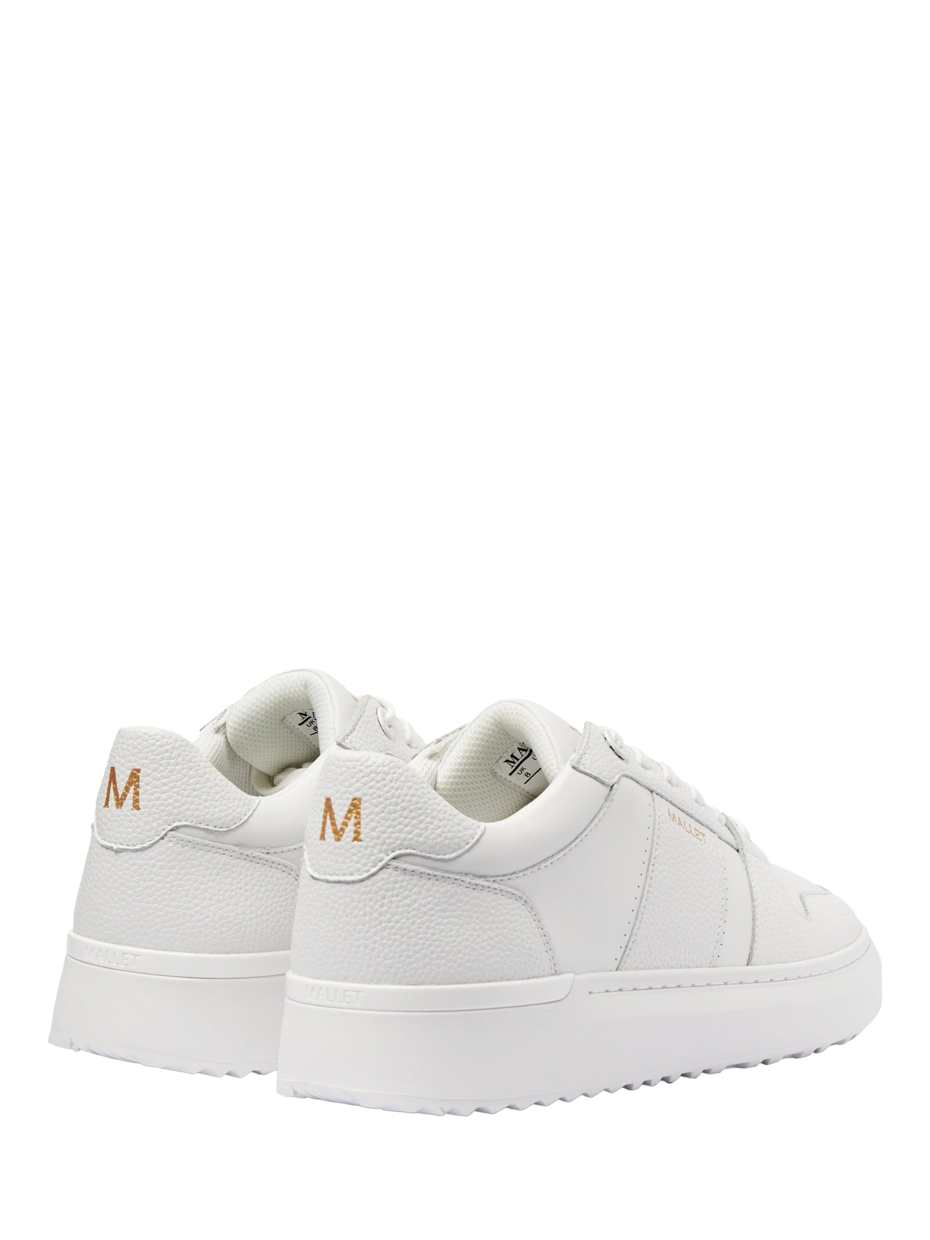 Product image 3 of 5, which shows Mallet Hoxton Lite Leather Lace-Up Trainers, White, 10