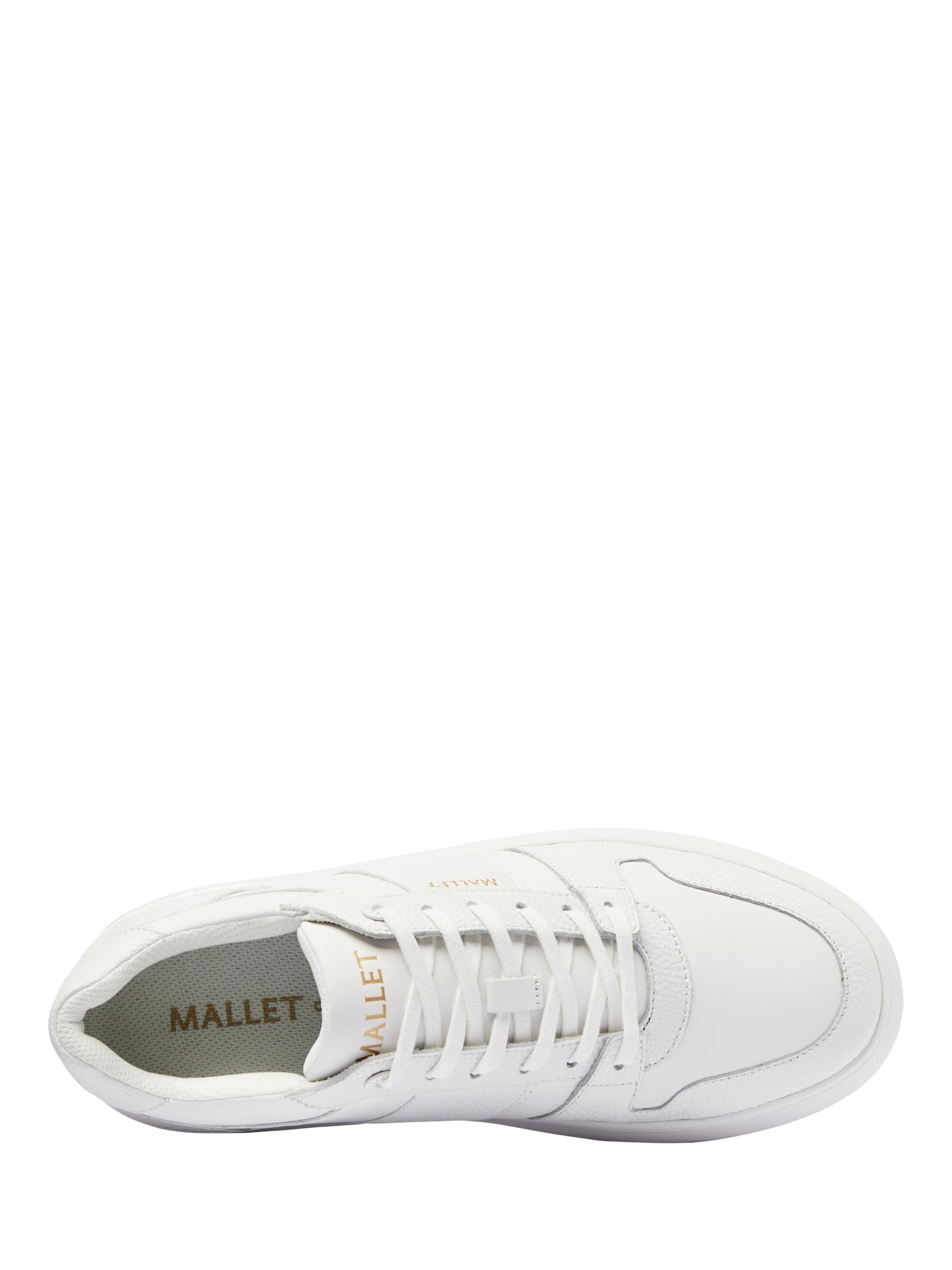 Product image 4 of 5, which shows Mallet Hoxton Lite Leather Lace-Up Trainers, White, 10