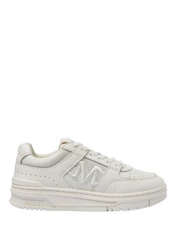 Mallet Clayton Leather Lace Up Trainers, White, White