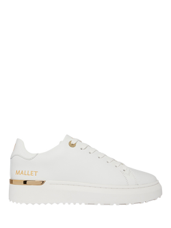 Mallet GRFTR Lite Leather Lace Up Trainers, White, White