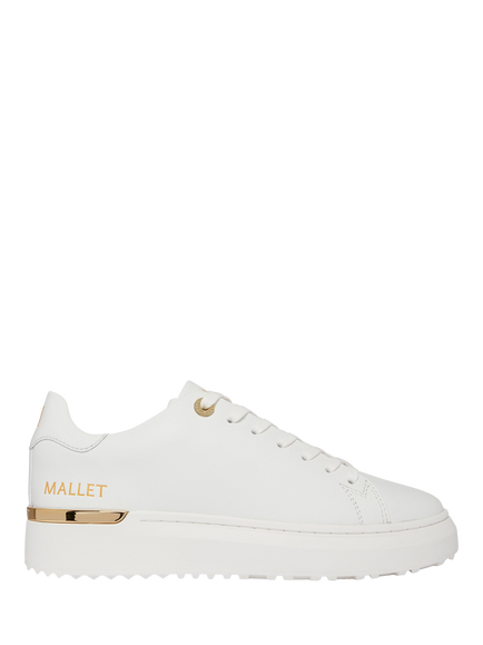 Mallet GRFTR Lite Leather Lace Up Trainers, White, White
