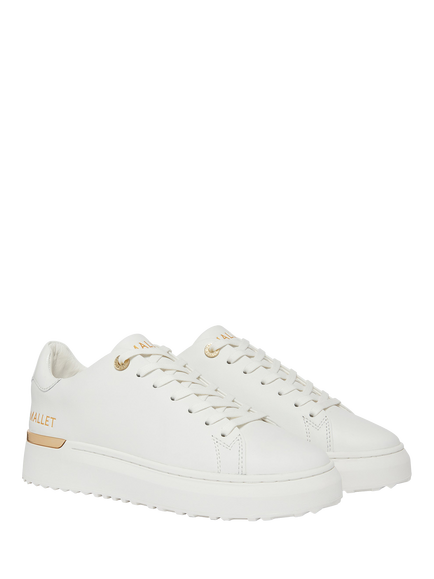 Mallet GRFTR Lite Leather Lace Up Trainers, White - view 2, White