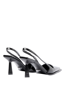 Mallet Selene Leather Stiletto Heel Slingback Sandals - view 2, Black