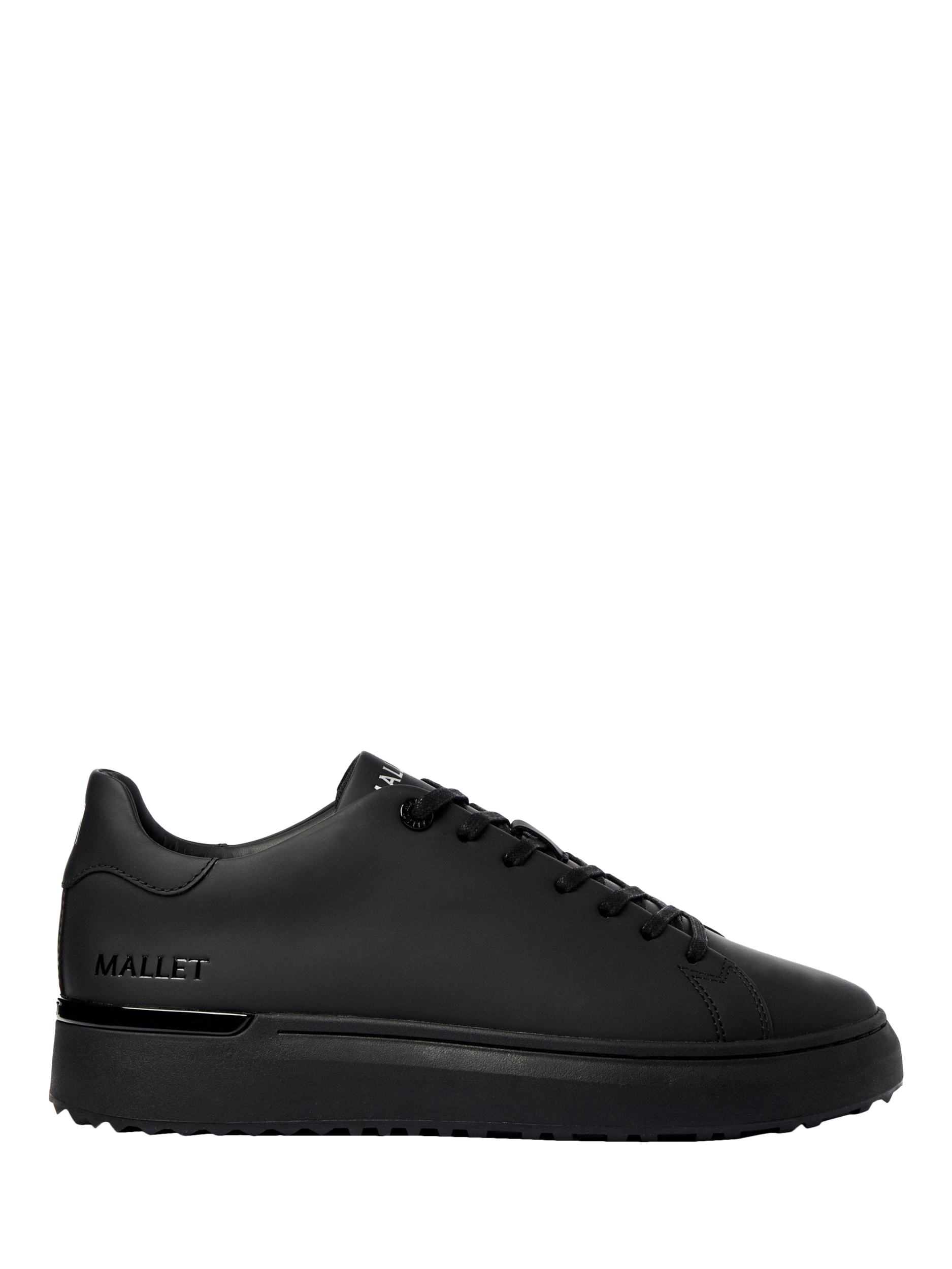 Product image 1 of 5, which shows Mallet GRFTR Lite Leather Lace-Up Trainers, Black, 7