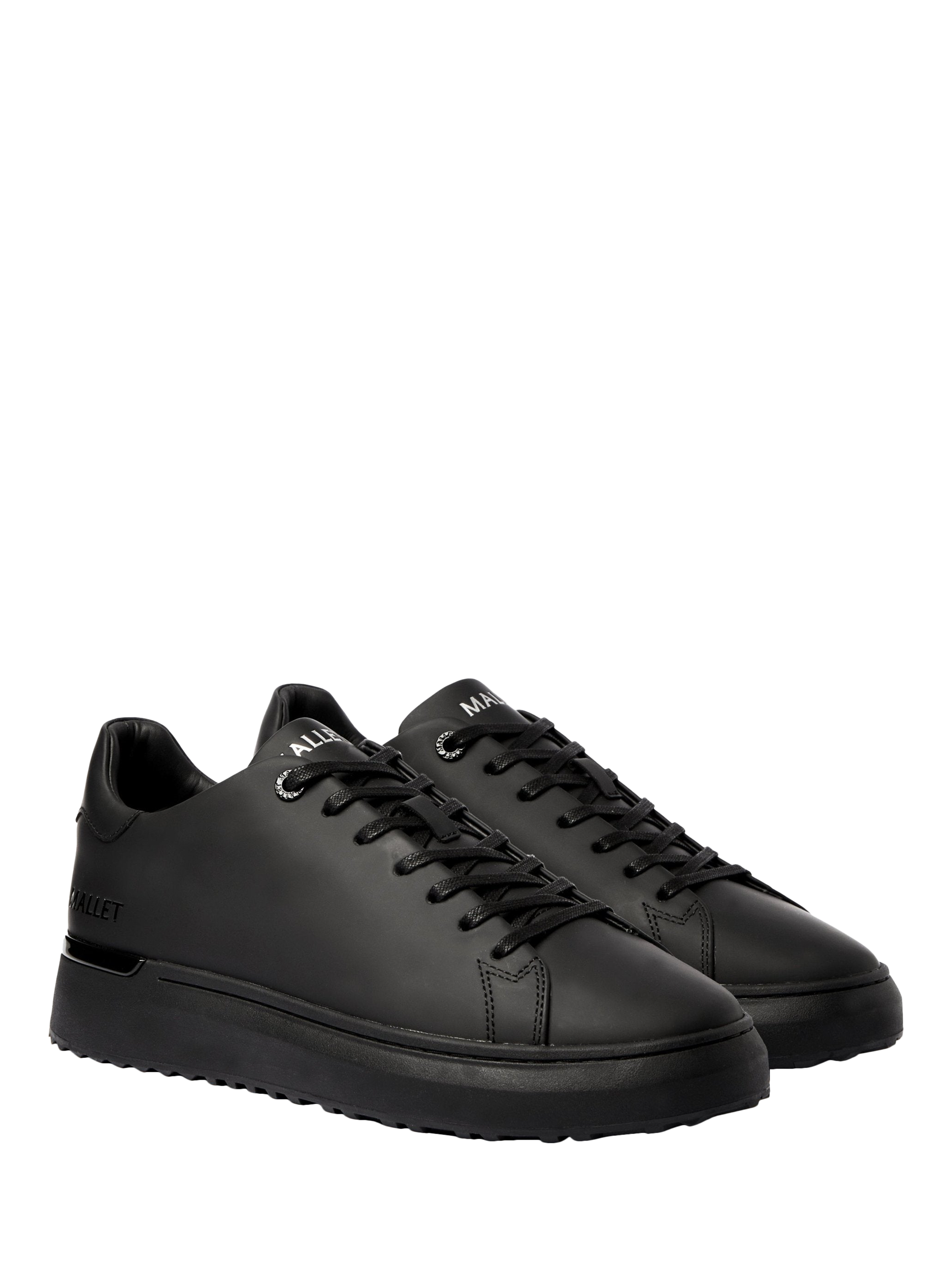 Product image 2 of 5, which shows Mallet GRFTR Lite Leather Lace-Up Trainers, Black, 7